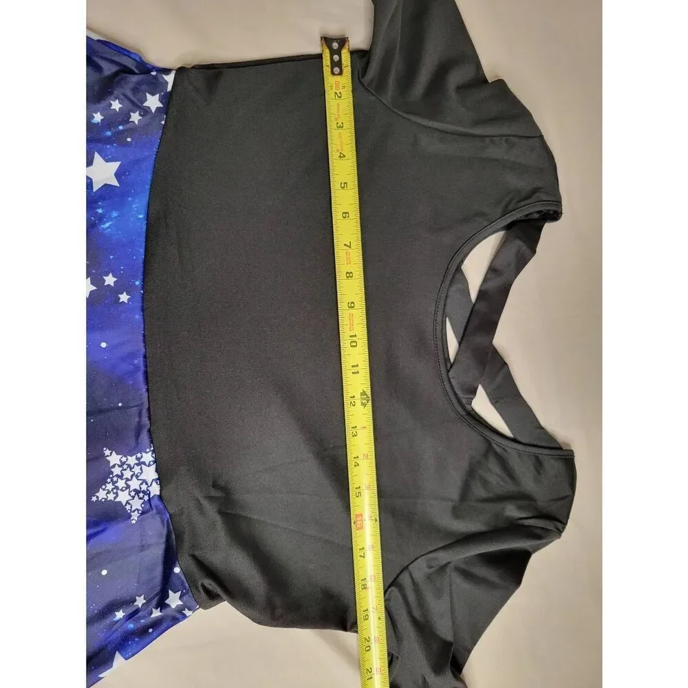 stars moon dress stretch black blue large nwt - Picture 8 of 9
